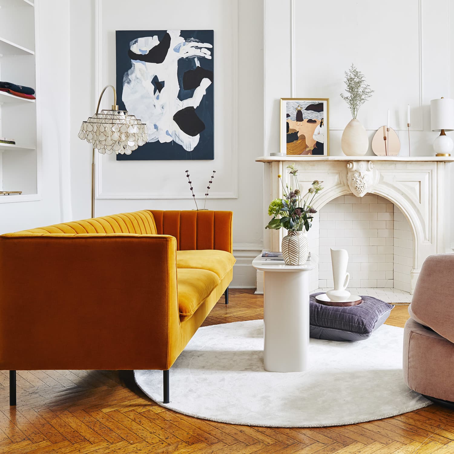 How to Use a Burnt Orange Sofa in Your Living Room Apartment Therapy
